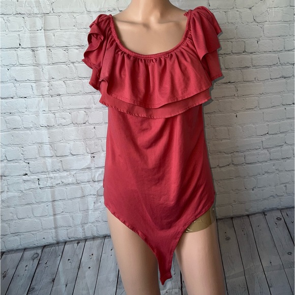 Cato Tops - Cato Red Ruffled top size XL